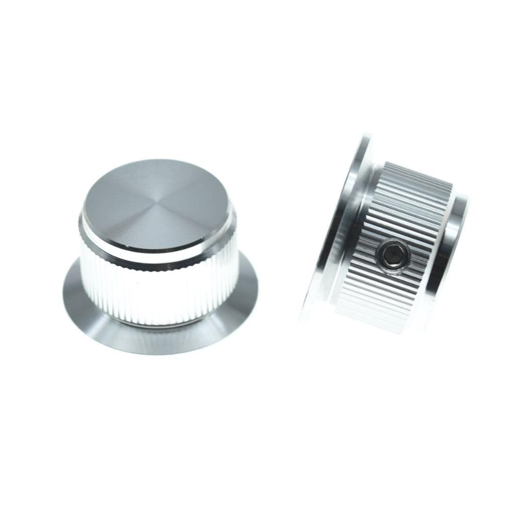 KAISH 2pcs Aluminium Potentiometer Knobs 1/4 '' Universal Top Hat Knobs Bell Control Knob with Set Screw for Guitar/Bass/AMPS/Pr